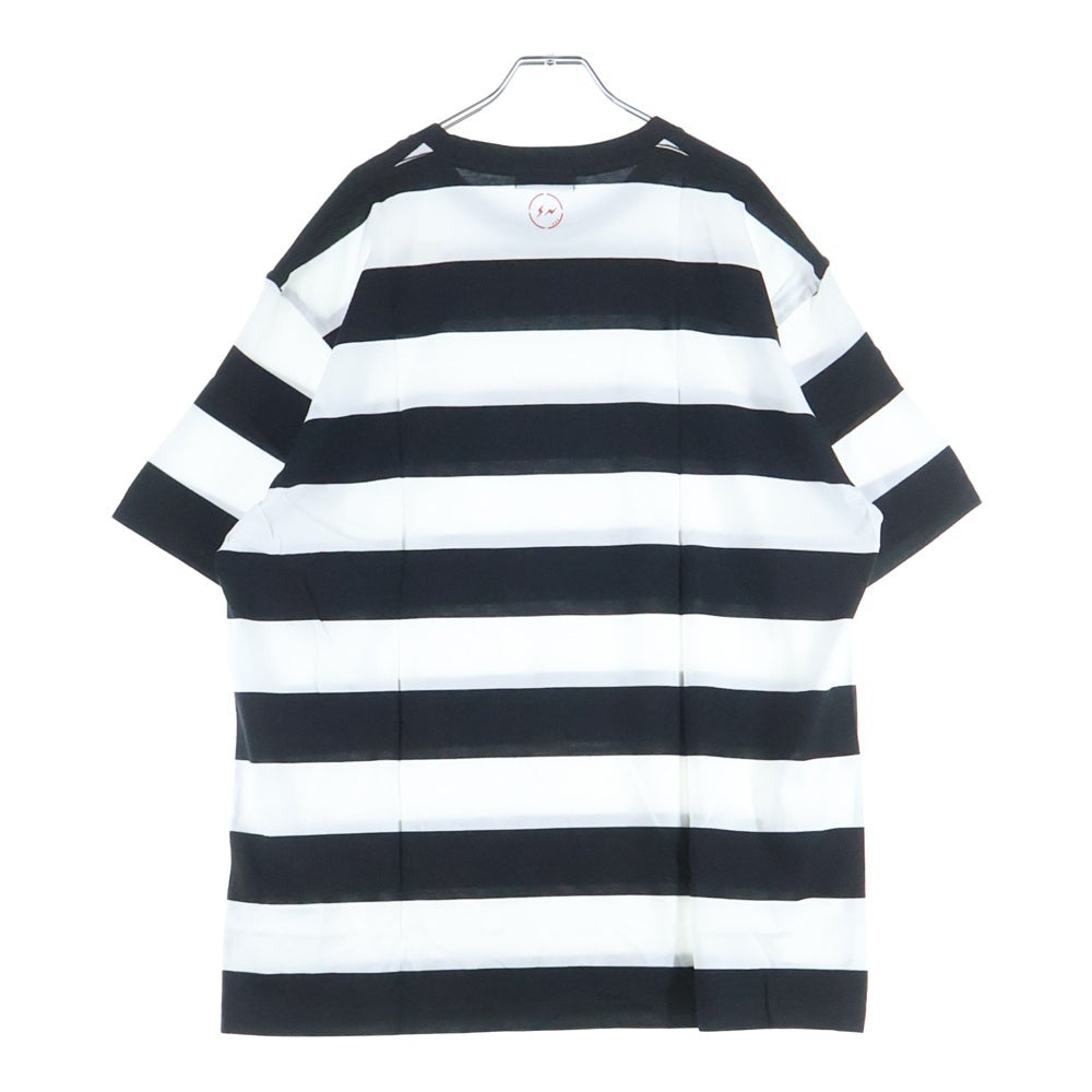 GOD SELECTION XXX(ゴッドセレクショントリプルエックス) 20SS×Fragment Design フラグメントデザイン クルーネックボーダー柄 半袖Tシャツ カットソー ホワイト/ブラック GX-S20-FST-14