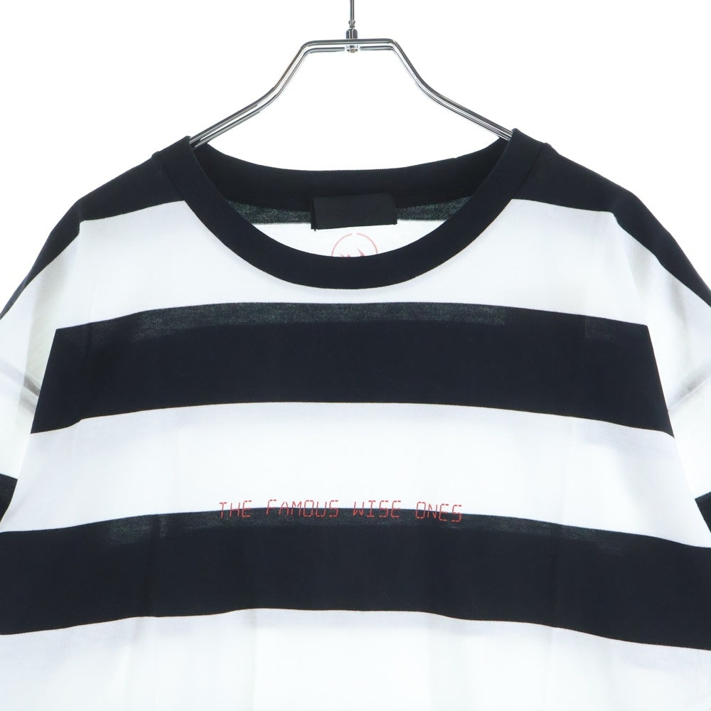 GOD SELECTION XXX(ゴッドセレクショントリプルエックス) 20SS×Fragment Design フラグメントデザイン クルーネックボーダー柄 半袖Tシャツ カットソー ホワイト/ブラック GX-S20-FST-14