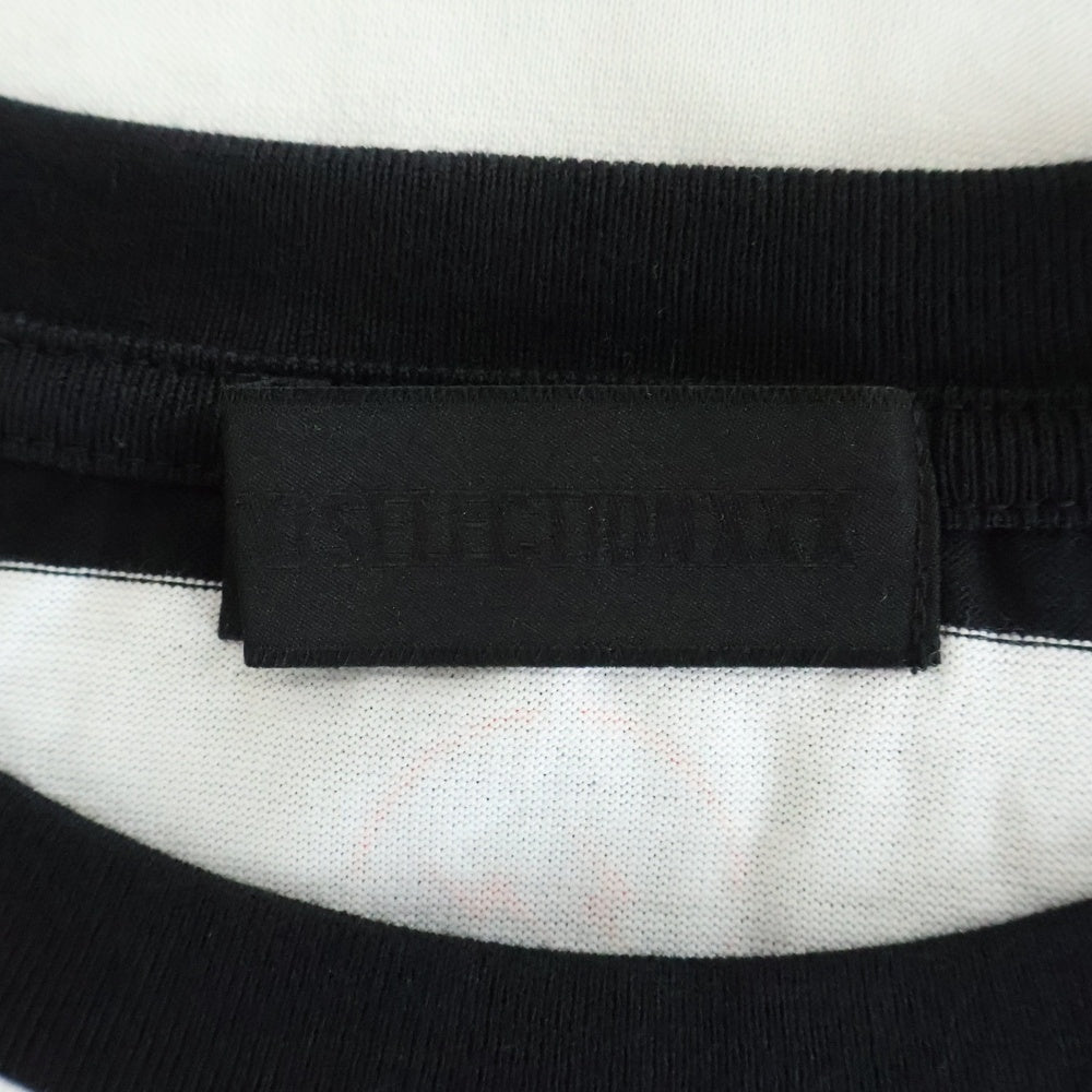 GOD SELECTION XXX(ゴッドセレクショントリプルエックス) 20SS×Fragment Design フラグメントデザイン クルーネックボーダー柄 半袖Tシャツ カットソー ホワイト/ブラック GX-S20-FST-14