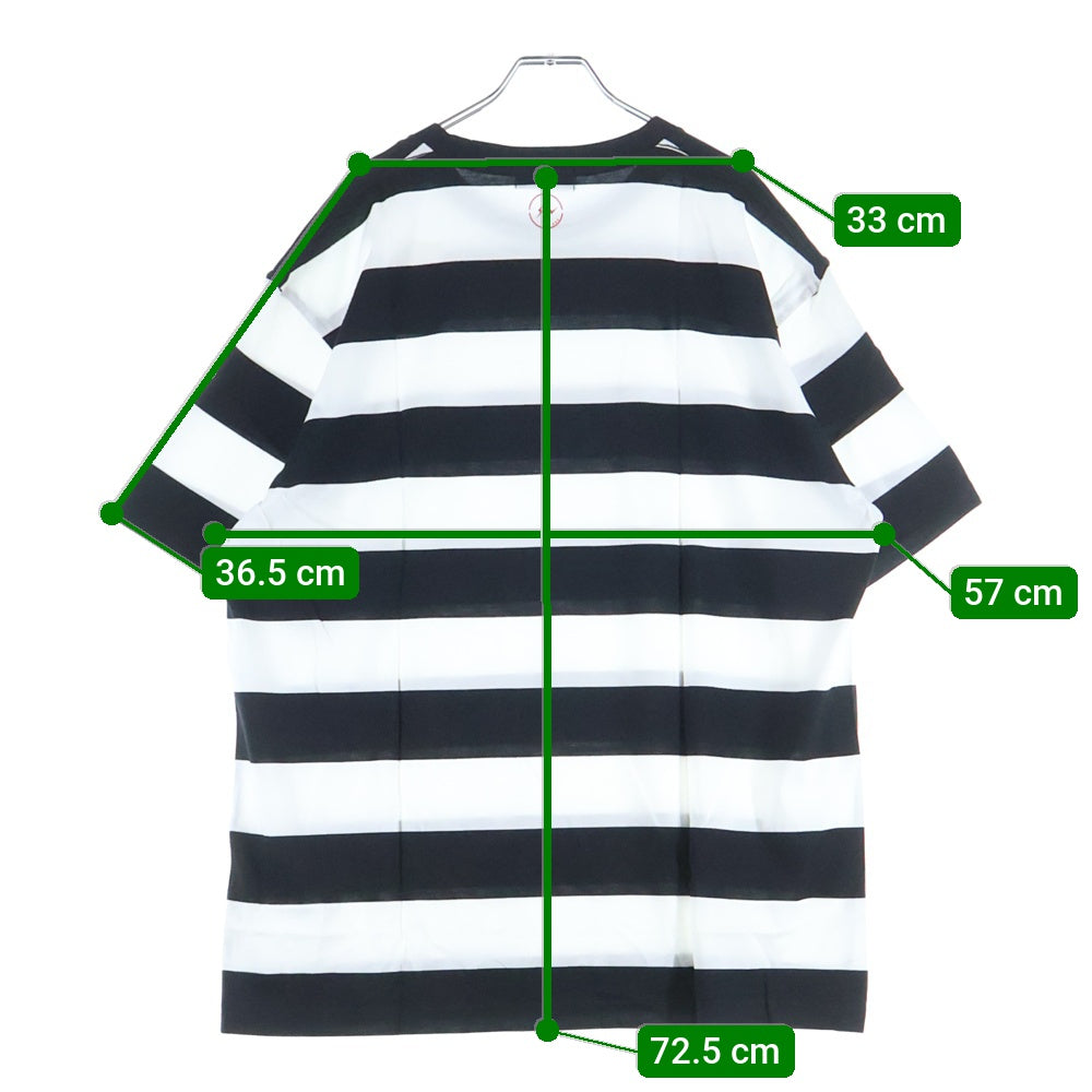 GOD SELECTION XXX(ゴッドセレクショントリプルエックス) 20SS×Fragment Design フラグメントデザイン クルーネックボーダー柄 半袖Tシャツ カットソー ホワイト/ブラック GX-S20-FST-14