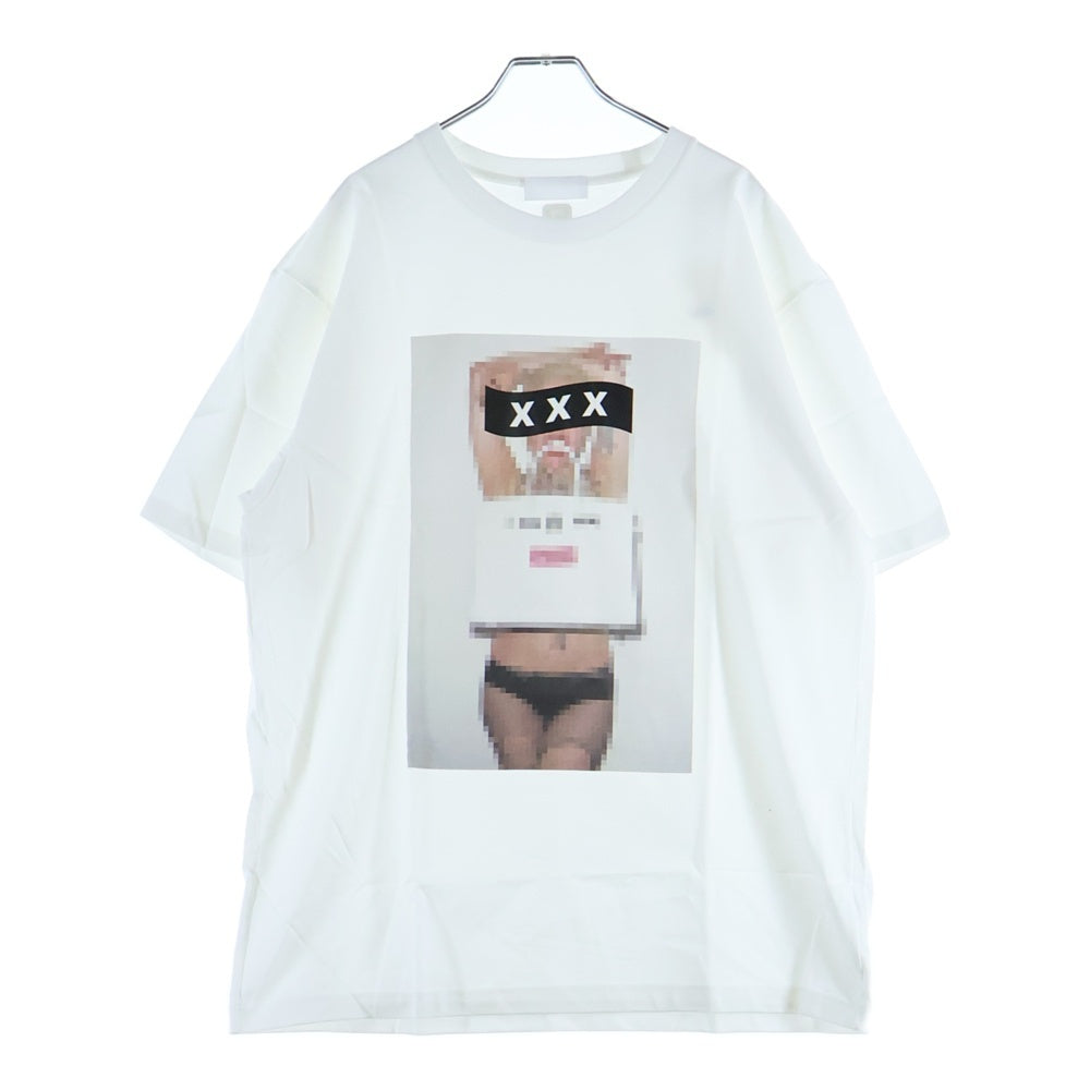 GOD SELECTION XXX(ゴッドセレクショントリプルエックス) 20SS 7th ANNIVERSARY LADY GAGA TEE レディーガガ フォトプリント クルーネックコットン半袖Tシャツ ホワイト GX-S20-7ST-02