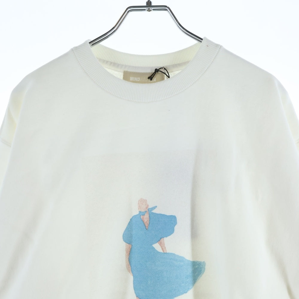 WIND AND SEA(ウィンダンシー) ×Tadanobu Asano フロントプリント クルーネックスウェットトレーナー ホワイト WDS-ASANO-04
