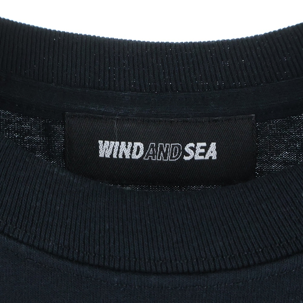 WIND AND SEA(ウィンダンシー) 20SS×LIMI feu リミ フゥ ロゴプリント クルーネックコットン長袖カットソー ロンT ブラック
