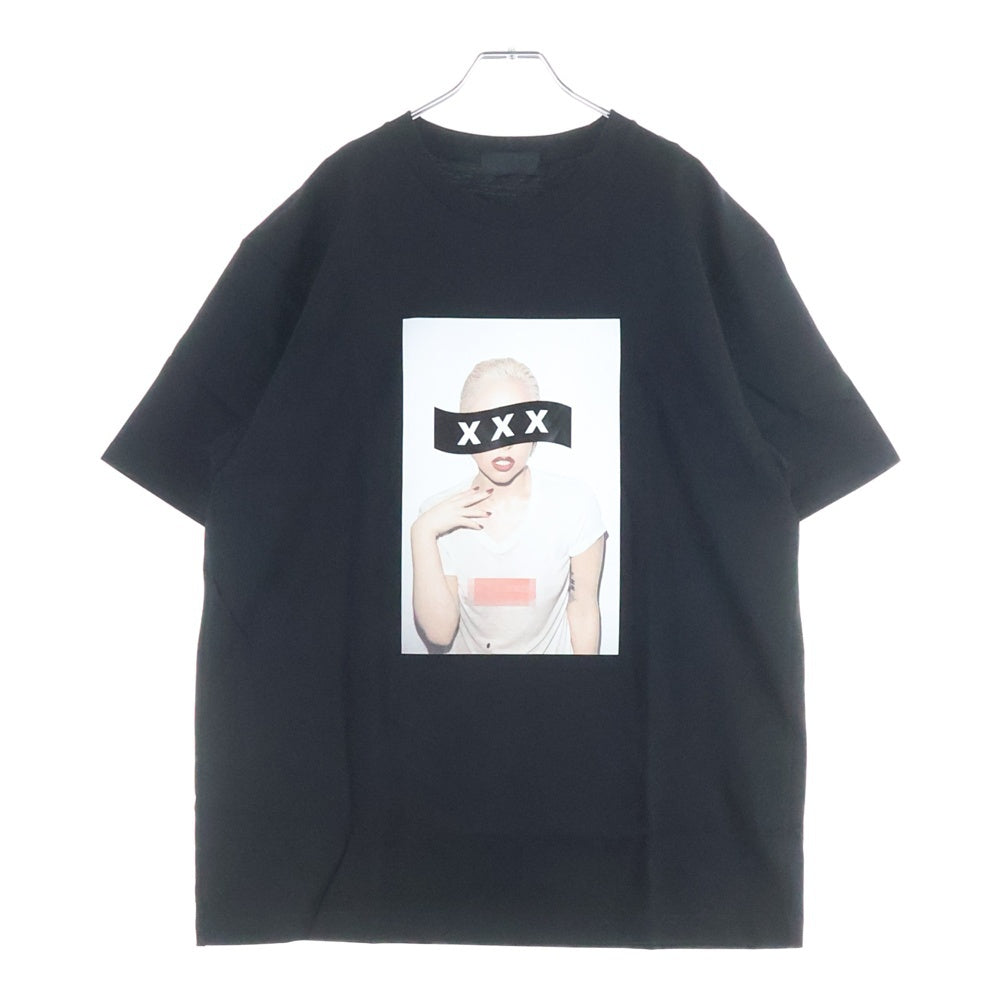 GOD SELECTION XXX(ゴッドセレクショントリプルエックス) 20SS LADY GAGA TEE レディーガガ フォトプリント クルーネックコットン半袖Tシャツ ブラック GX-S20-ST-17