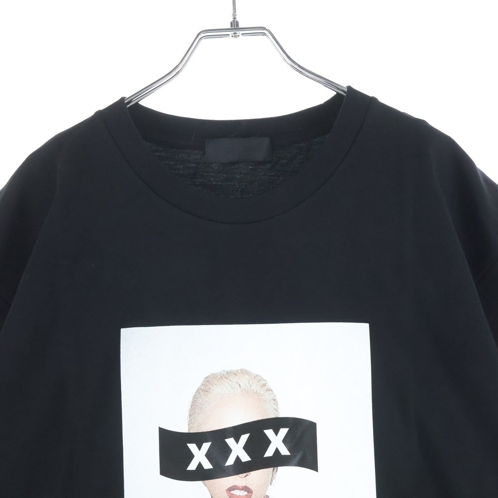 GOD SELECTION XXX(ゴッドセレクショントリプルエックス) 20SS LADY GAGA TEE レディーガガ フォトプリント クルーネックコットン半袖Tシャツ ブラック GX-S20-ST-17