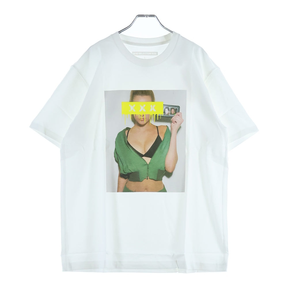 GOD SELECTION XXX(ゴッドセレクショントリプルエックス) 19AW B'2nd限定 ラシュナイダー フォトプリント クルーネックコットン半袖Tシャツ ホワイト GX-A19-B2ST-01
