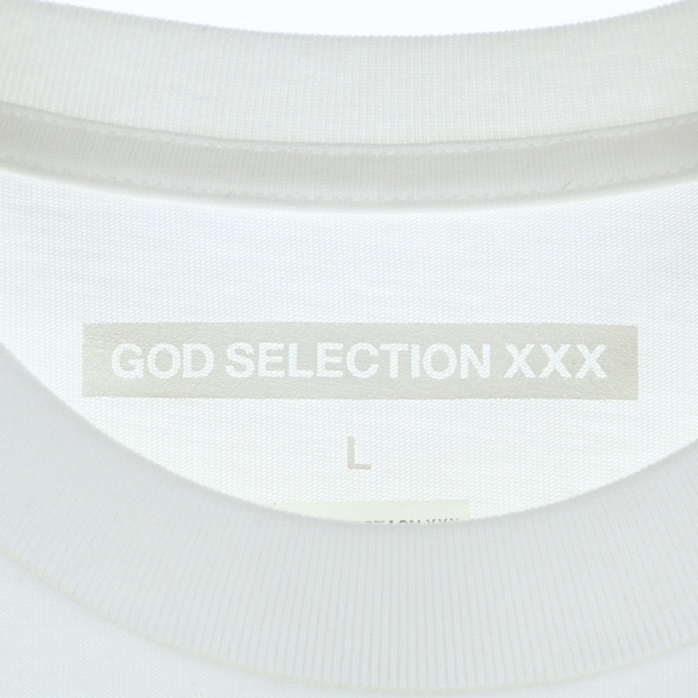 GOD SELECTION XXX(ゴッドセレクショントリプルエックス) 19AW B'2nd限定 ラシュナイダー フォトプリント クルーネックコットン半袖Tシャツ ホワイト GX-A19-B2ST-01