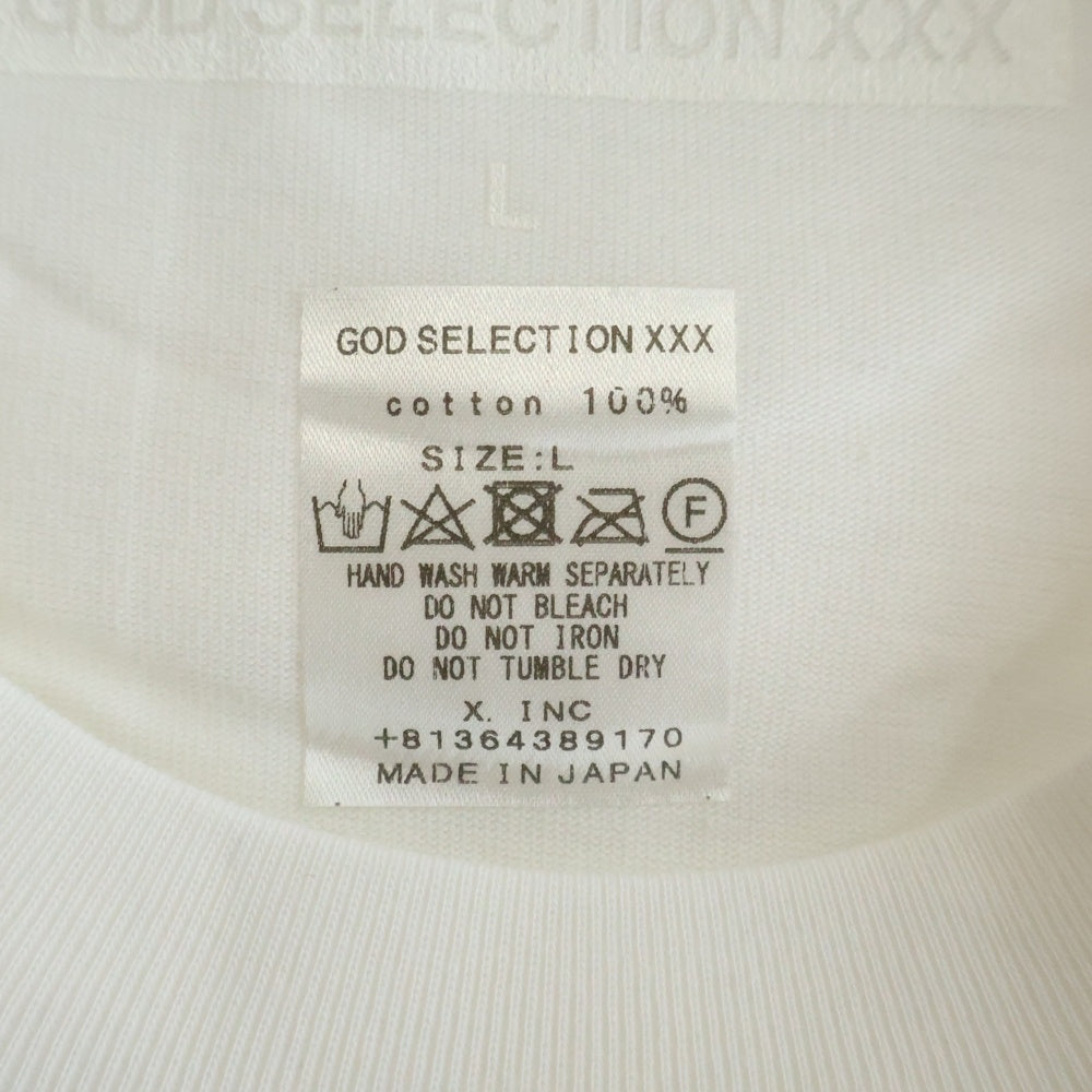 GOD SELECTION XXX(ゴッドセレクショントリプルエックス) 19AW B'2nd限定 ラシュナイダー フォトプリント クルーネックコットン半袖Tシャツ ホワイト GX-A19-B2ST-01