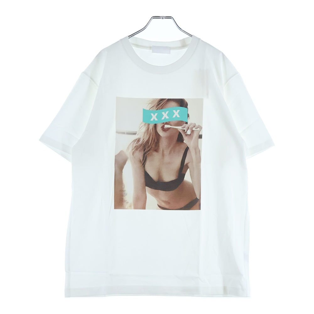 GOD SELECTION XXX(ゴッドセレクショントリプルエックス) 19SS アンバー・ハード フォトプリント クルーネックコットン半袖Tシャツ ホワイト GX-S19-ST-06
