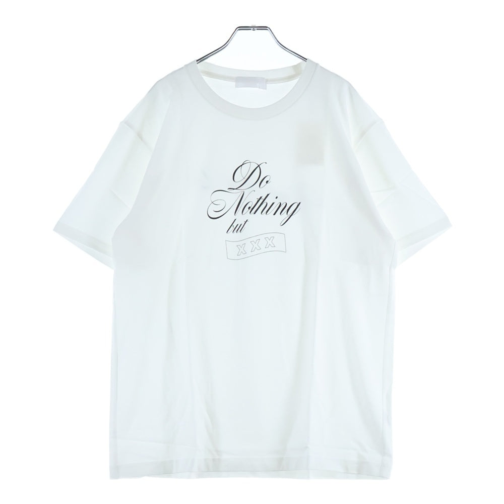 GOD SELECTION XXX(ゴッドセレクショントリプルエックス) 19SS フロントプリント クルーネックコットン半袖Tシャツ ホワイト GX-S19-DNST-01