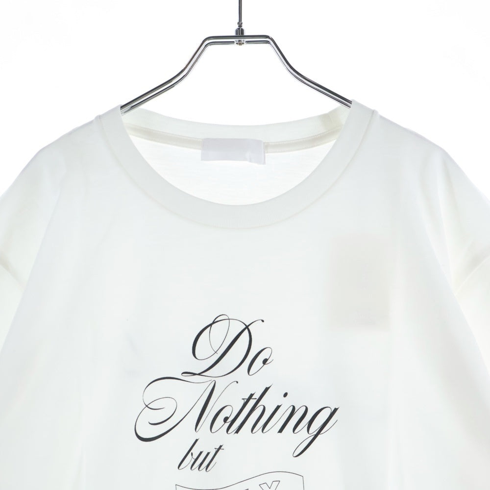 GOD SELECTION XXX(ゴッドセレクショントリプルエックス) 19SS フロントプリント クルーネックコットン半袖Tシャツ ホワイト GX-S19-DNST-01