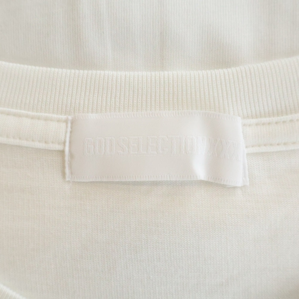 GOD SELECTION XXX(ゴッドセレクショントリプルエックス) 19SS フロントプリント クルーネックコットン半袖Tシャツ ホワイト GX-S19-DNST-01