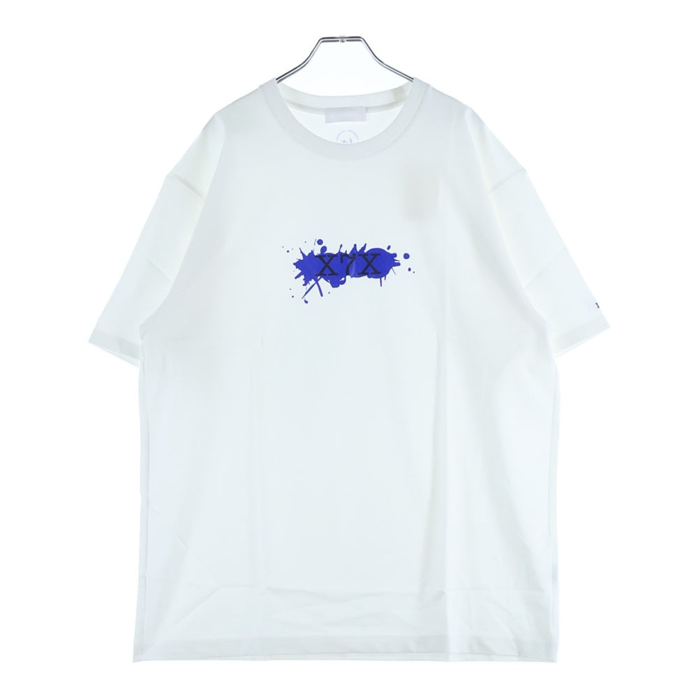 GOD SELECTION XXX(ゴッドセレクショントリプルエックス) 20SS×FRAGMENT FRGMT フラグメント ペイントロゴクルーネックコットン半袖Tシャツ ホワイト GX-S20-7FST-04
