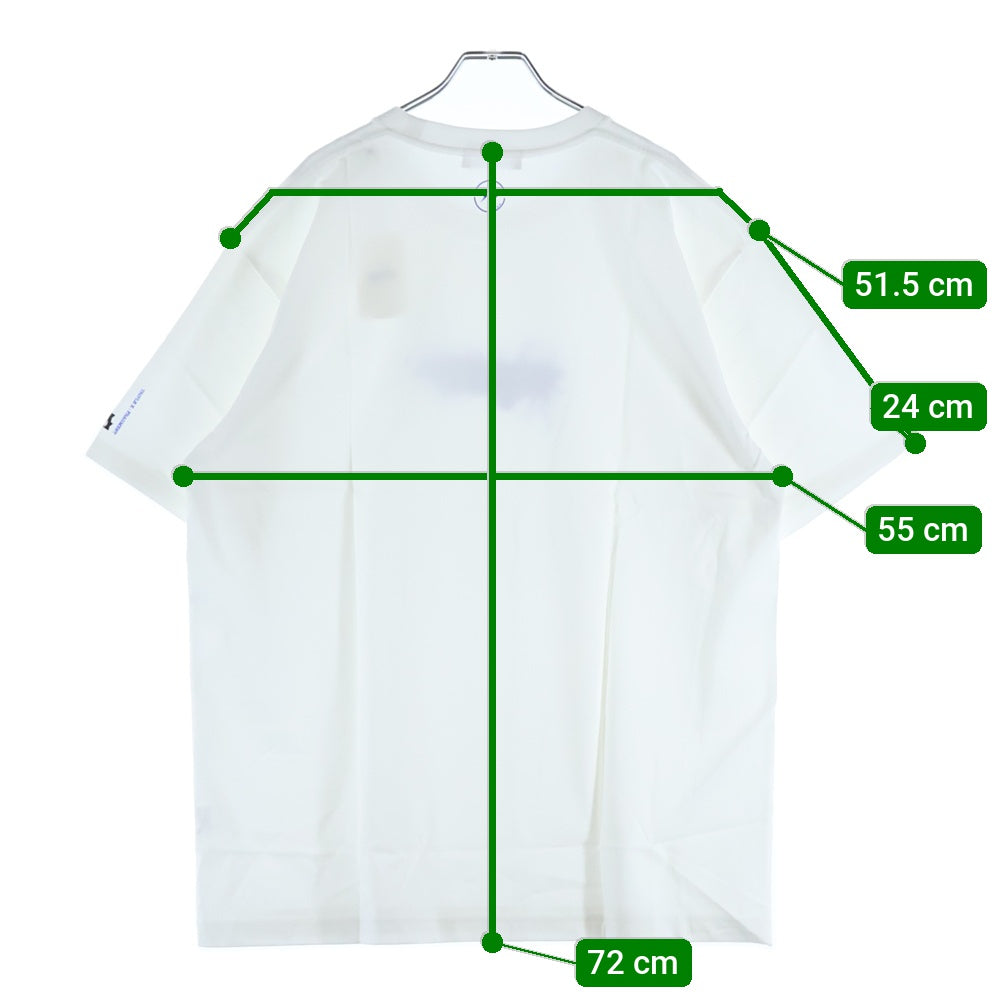 GOD SELECTION XXX(ゴッドセレクショントリプルエックス) 20SS×FRAGMENT FRGMT フラグメント ペイントロゴクルーネックコットン半袖Tシャツ ホワイト GX-S20-7FST-04