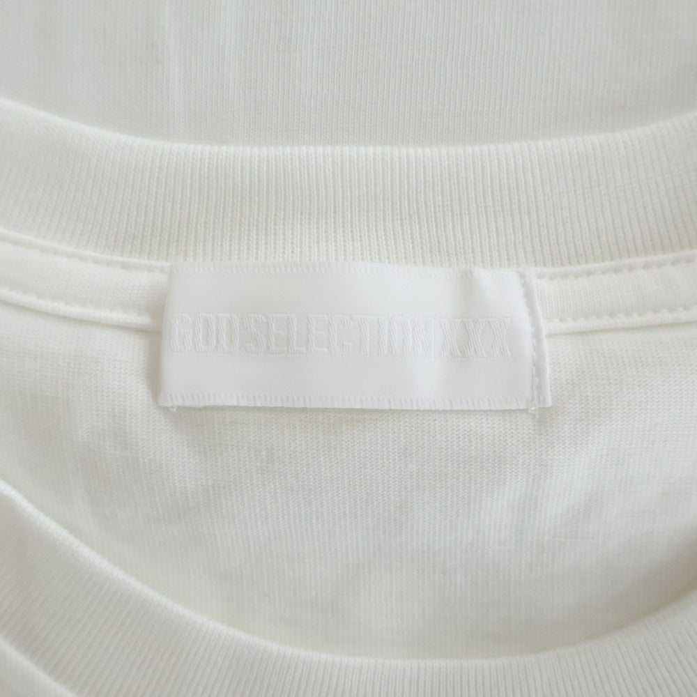 GOD SELECTION XXX(ゴッドセレクショントリプルエックス) 19SS MEDICOM TOYEXHIBITION '19 フロントプリント クルーネックコットン半袖Tシャツ ホワイト GX-S19-MTST-01