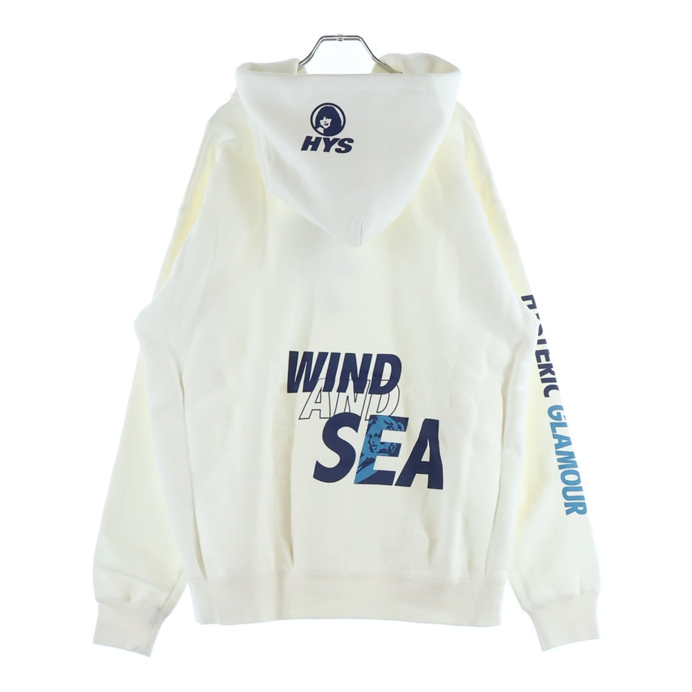 HYSTERIC GLAMOUR(ヒステリックグラマー) 20AW×WIND AND SEA SEA HYS HOODIE シー ヒス フーディー プリントロゴ スウェットパーカー ホワイト 02203CF10