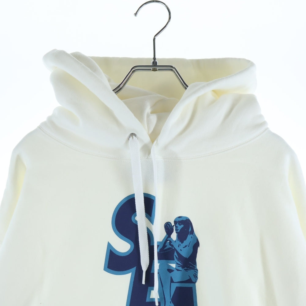 HYSTERIC GLAMOUR(ヒステリックグラマー) 20AW×WIND AND SEA SEA HYS HOODIE シー ヒス フーディー プリントロゴ スウェットパーカー ホワイト 02203CF10