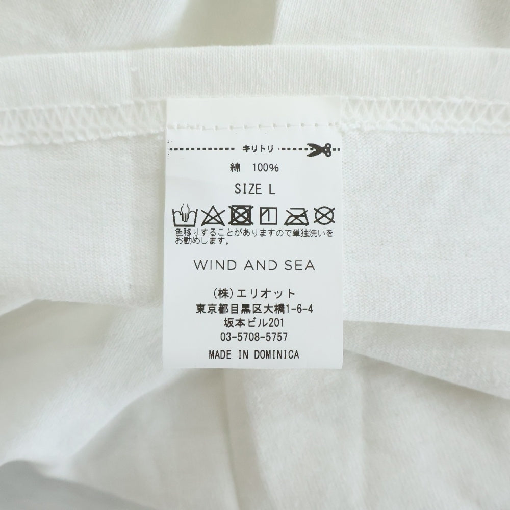 WIND AND SEA(ウィンダンシー) 20AW×chi-i-sha 鶏舎 ロゴプリント クルーネックコットン半袖Tシャツ ホワイト WDS-CISHA-03