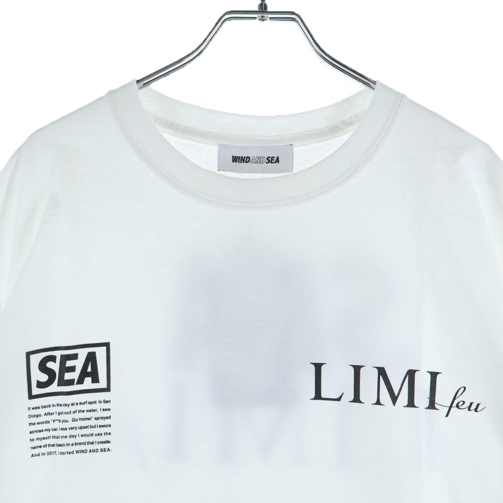 WIND AND SEA(ウィンダンシー) 20SS×LIMI feu リミ フゥ ロゴプリント クルーネックコットン半袖Tシャツ ホワイト
