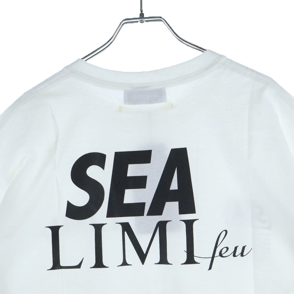 WIND AND SEA(ウィンダンシー) 20SS×LIMI feu リミ フゥ ロゴプリント クルーネックコットン半袖Tシャツ ホワイト