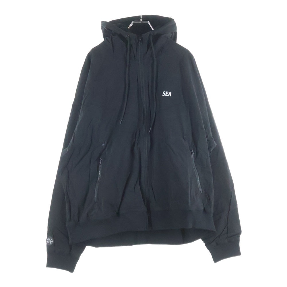 WIND AND SEA(ウィンダンシー) 20SS ロゴプリント ジップアップ ナイロンジャケット ブラック WDS-20S-JK-05