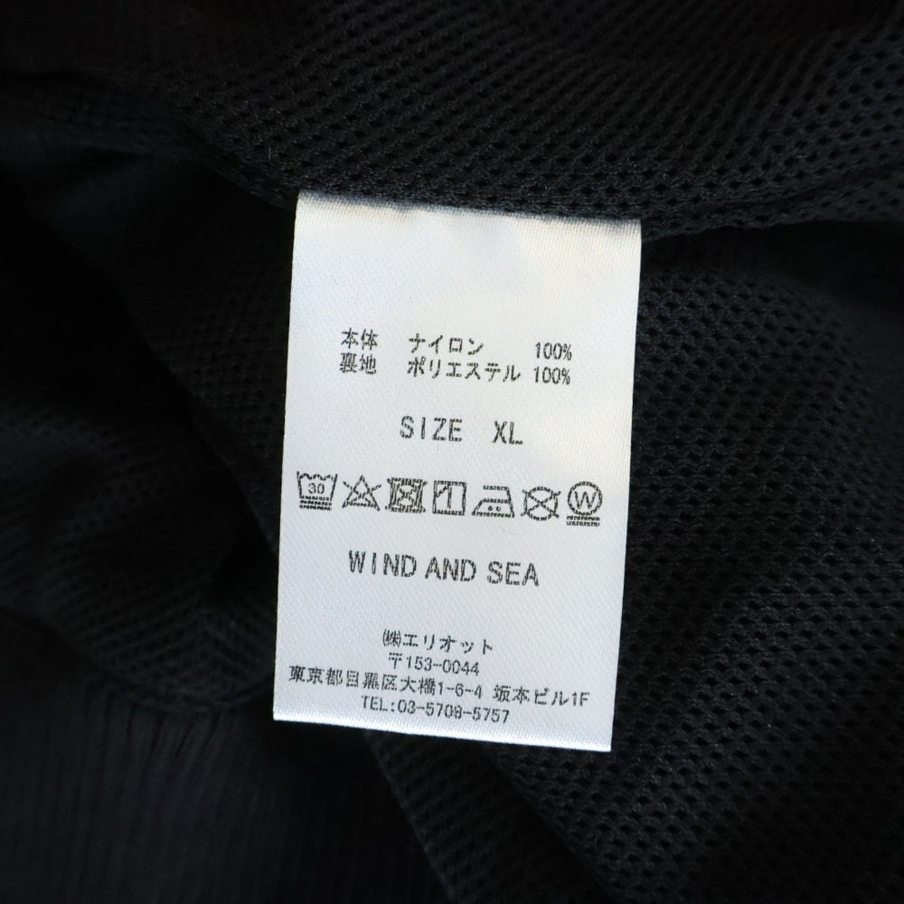 WIND AND SEA(ウィンダンシー) 20SS ロゴプリント ジップアップ ナイロンジャケット ブラック WDS-20S-JK-05