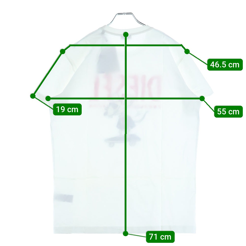 DIESEL(ディーゼル) ロゴプリント クルーネックコットン半袖Tシャツ ホワイト