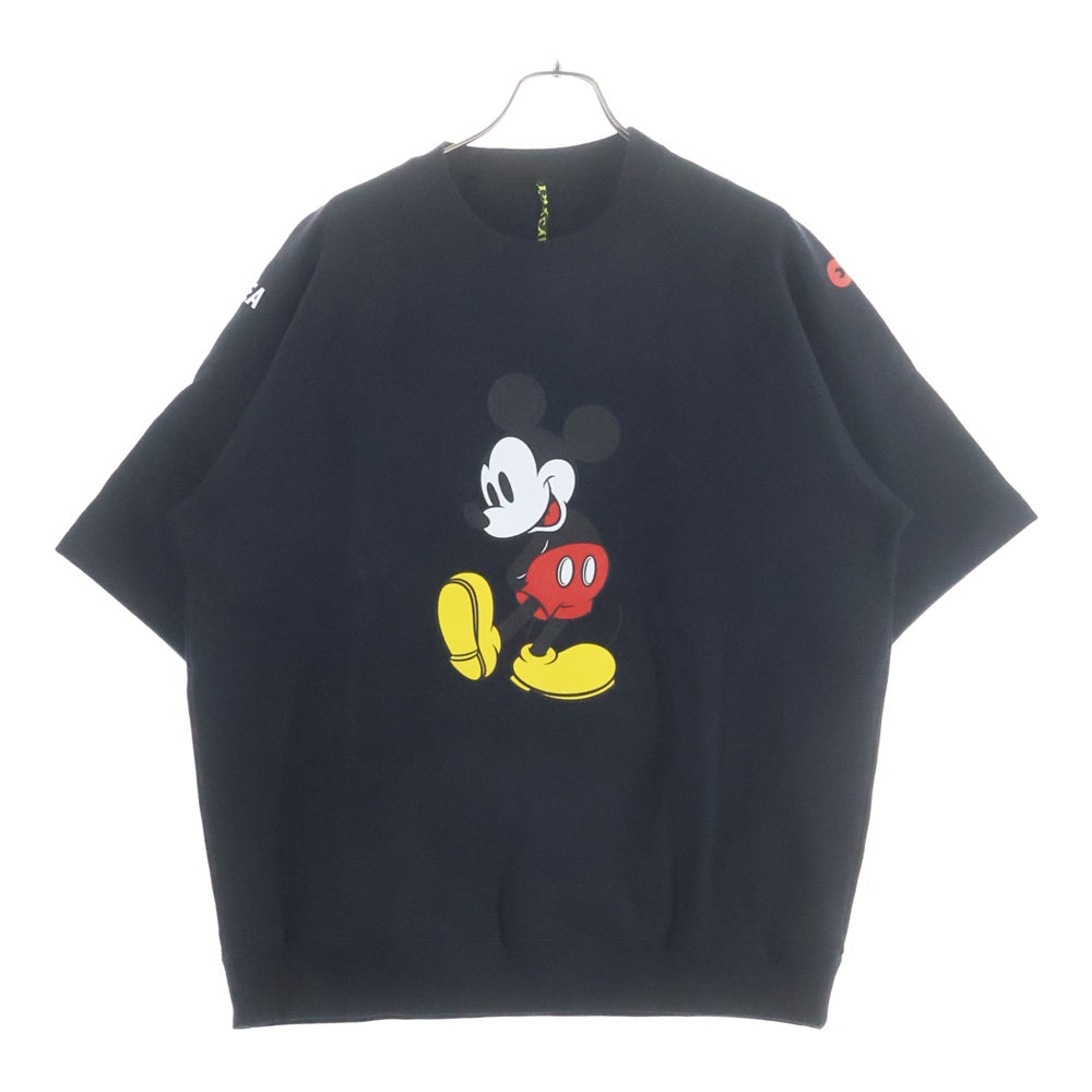 WIND AND SEA(ウィンダンシー) ×Disney×EY×WDSCOLLABQ/S/ SLEEVE SWEAT ディズニー ミッキーマウスプリント クルーネック半袖スウェットトレーナー ブラック WDS-EY-02