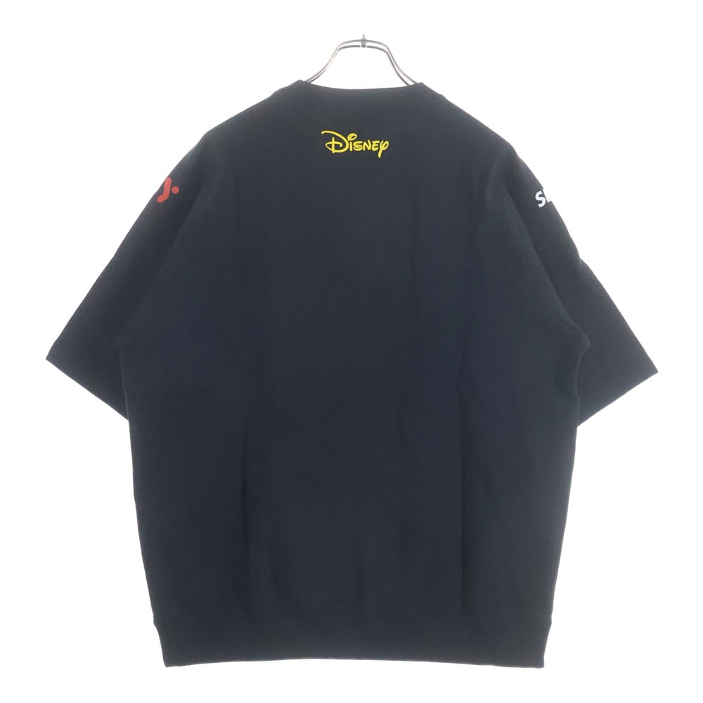 WIND AND SEA(ウィンダンシー) ×Disney×EY×WDSCOLLABQ/S/ SLEEVE SWEAT ディズニー ミッキーマウスプリント クルーネック半袖スウェットトレーナー ブラック WDS-EY-02