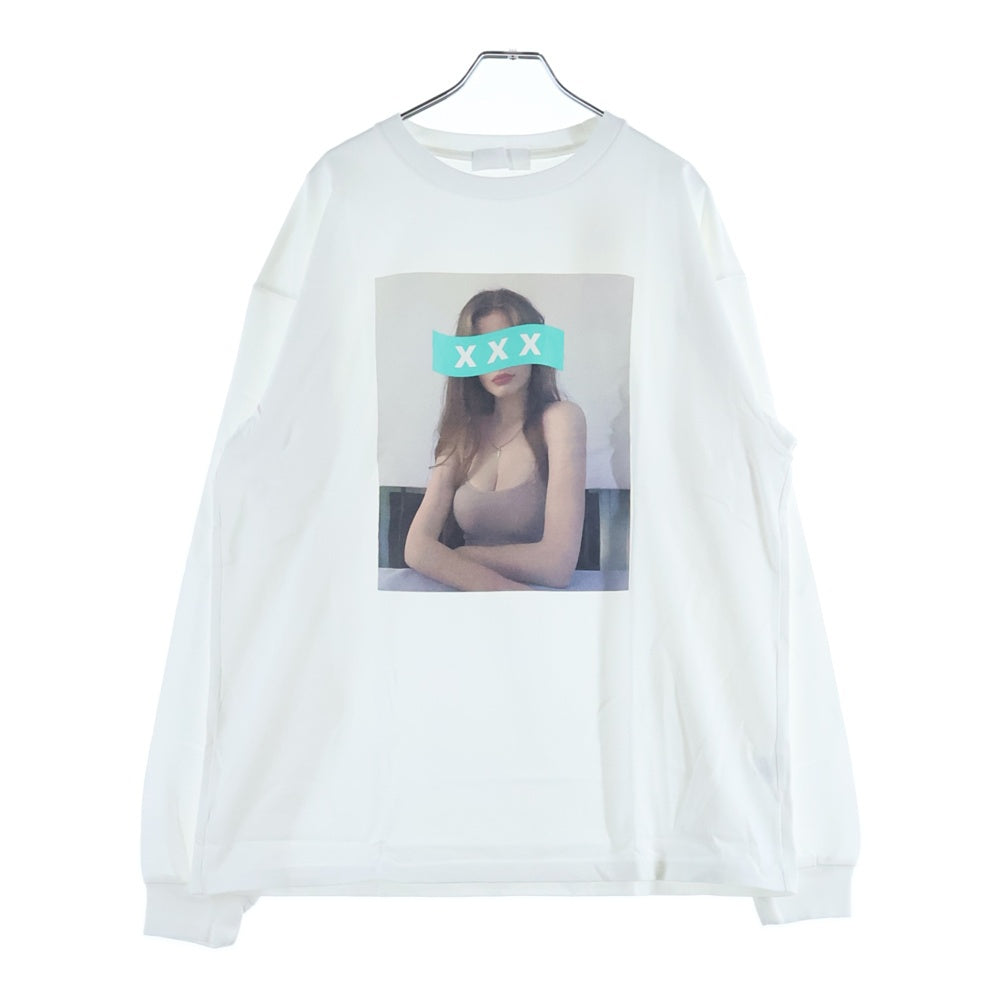 GOD SELECTION XXX(ゴッドセレクショントリプルエックス) 20AW フォトプリント クルーネックコットン長袖カットソー ロンT ホワイト GX-A20-LT-03