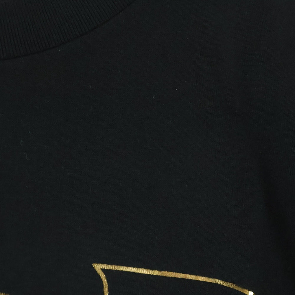 NO BRAND(ノーブランド) GOD BLESS YOU/ゴッドブレスユー ロゴプリント クルーネックコットン半袖Tシャツ ブラック