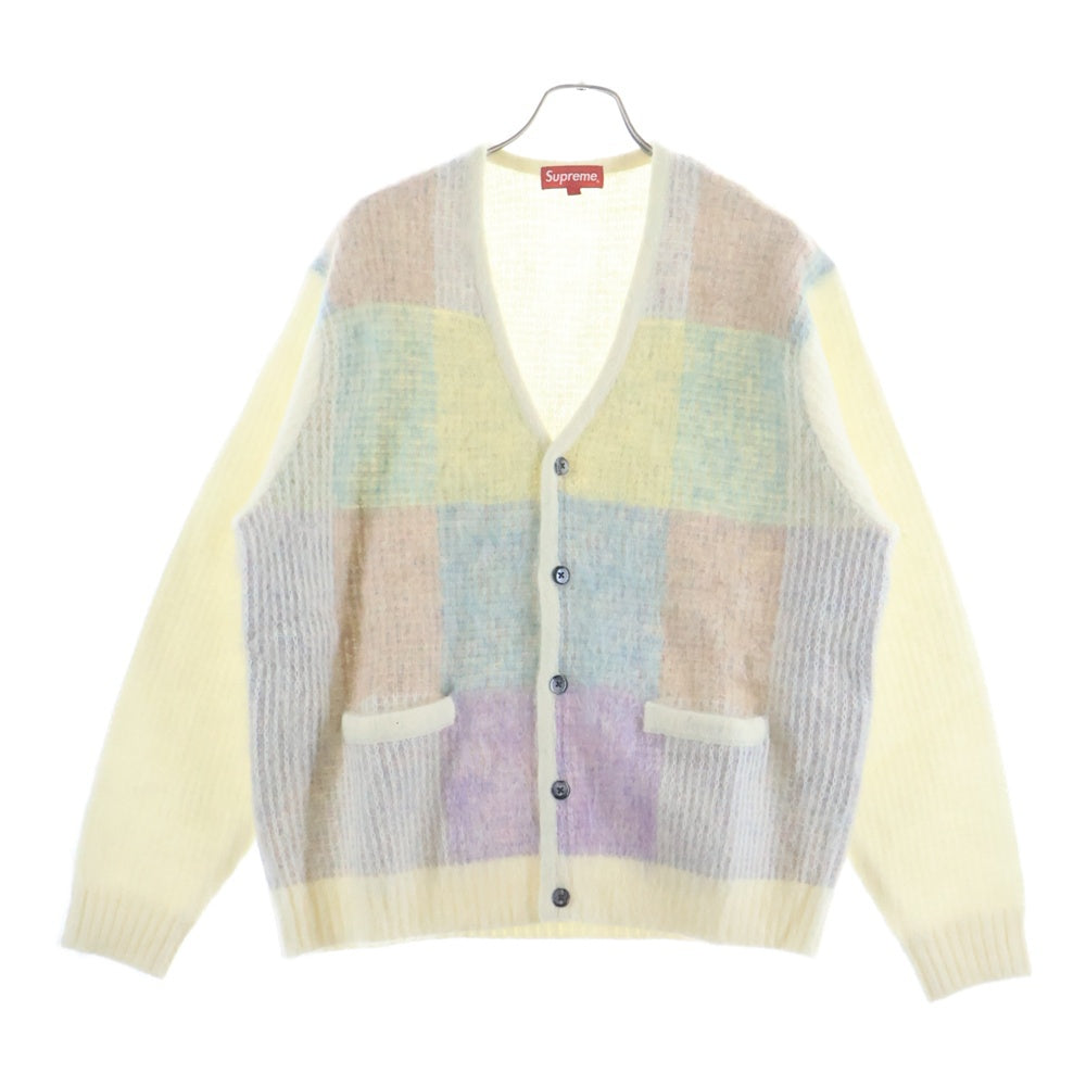 SUPREME(シュプリーム) 22SS Brushed Grid Cardigan ブラッシュド グリッド モヘヤニット カーディガン マルチ