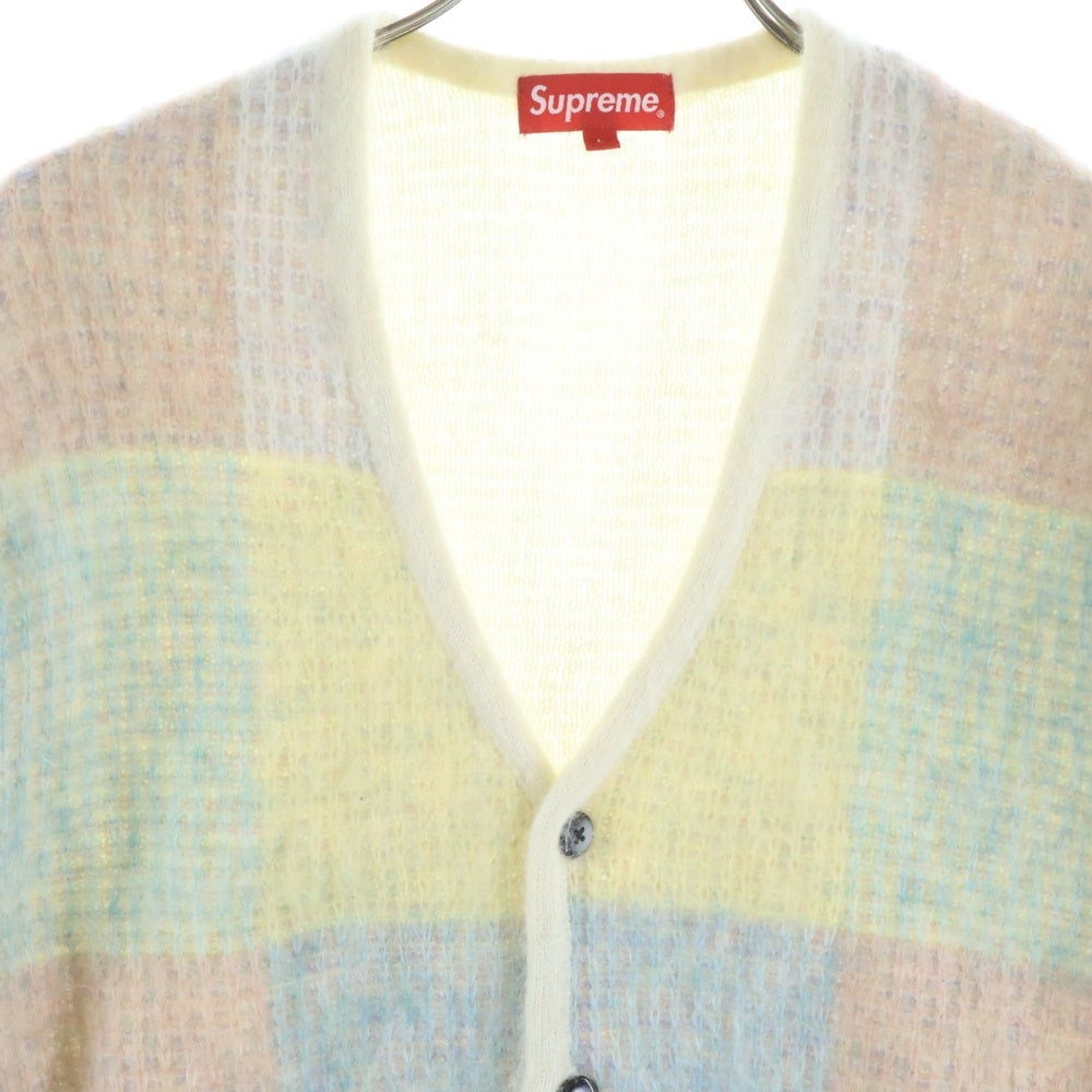 SUPREME(シュプリーム) 22SS Brushed Grid Cardigan ブラッシュド グリッド モヘヤニット カーディガン マルチ