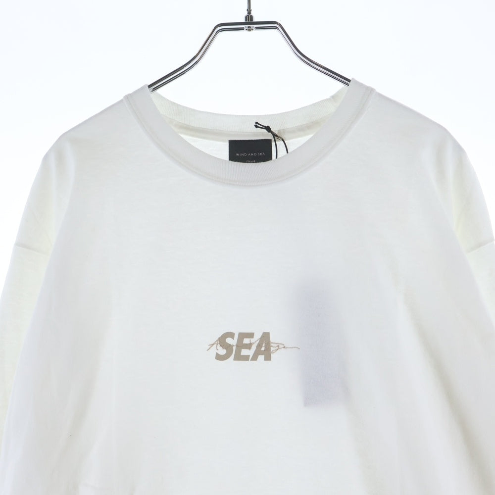 WIND AND SEA(ウィンダンシー) ×Ameri VINTAGE COLLAB LS TEE アメリヴィンテージ クルーネックコットン長袖カットソー ロンT ホワイト WDS-AMR-AW-02
