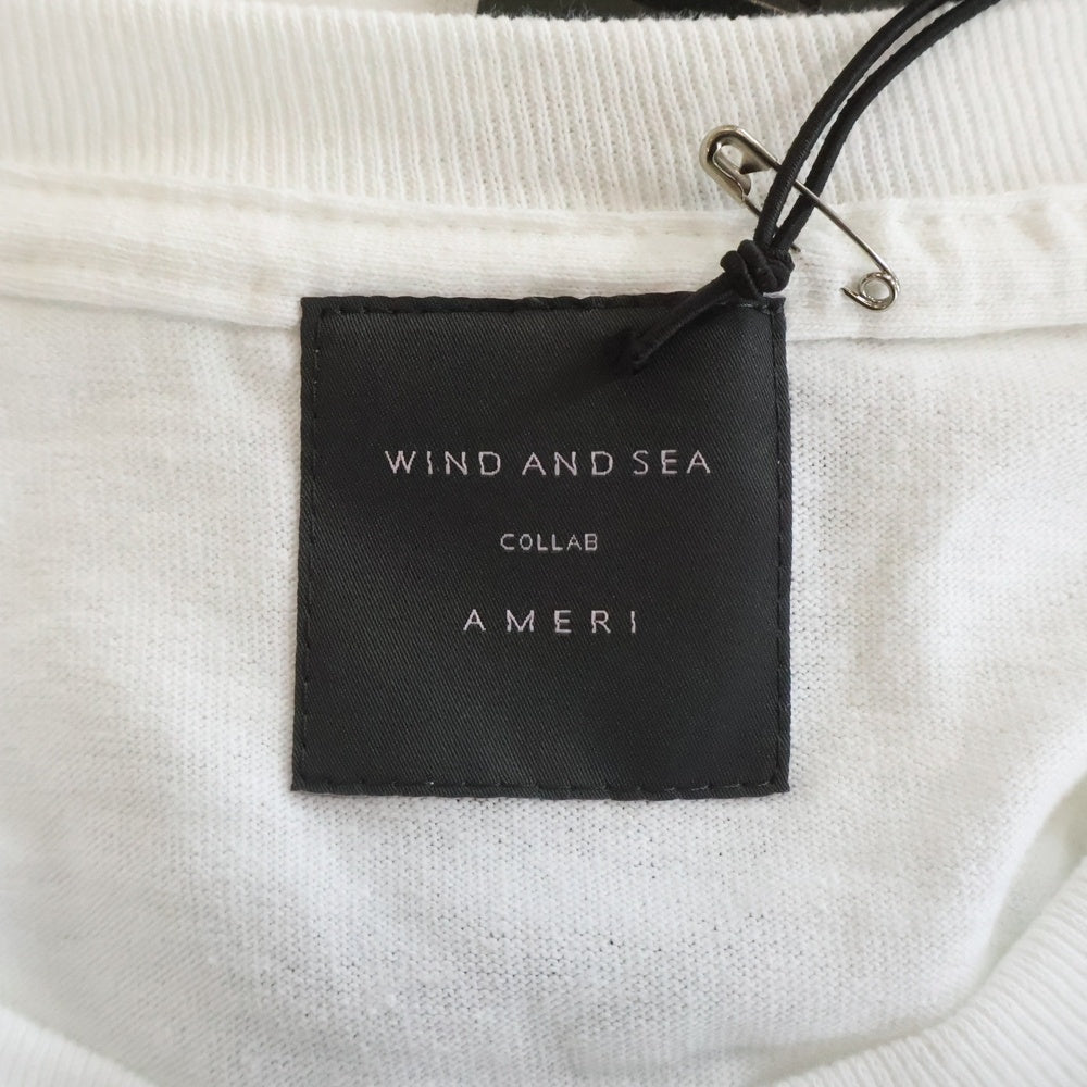 WIND AND SEA(ウィンダンシー) ×Ameri VINTAGE COLLAB LS TEE アメリヴィンテージ クルーネックコットン長袖カットソー ロンT ホワイト WDS-AMR-AW-02