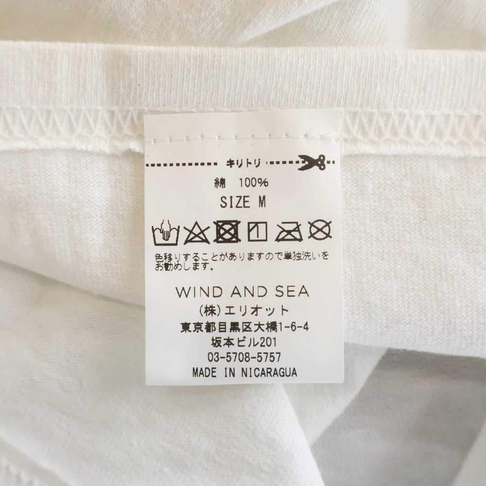 WIND AND SEA(ウィンダンシー) ×Ameri VINTAGE COLLAB LS TEE アメリヴィンテージ クルーネックコットン長袖カットソー ロンT ホワイト WDS-AMR-AW-02