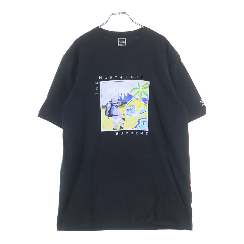 SUPREME(シュプリーム) 22SS×THE NORTH FACE Sketch S/S Top ノースフェイス スケッチ グラフィック クルーネック Tシャツ ブラック