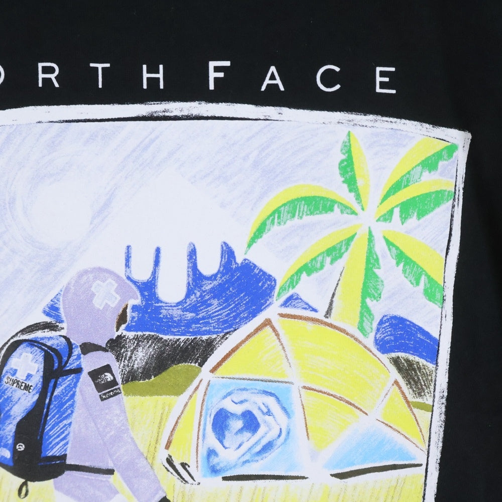 SUPREME(シュプリーム) 22SS×THE NORTH FACE Sketch S/S Top ノースフェイス スケッチ グラフィック クルーネック Tシャツ ブラック