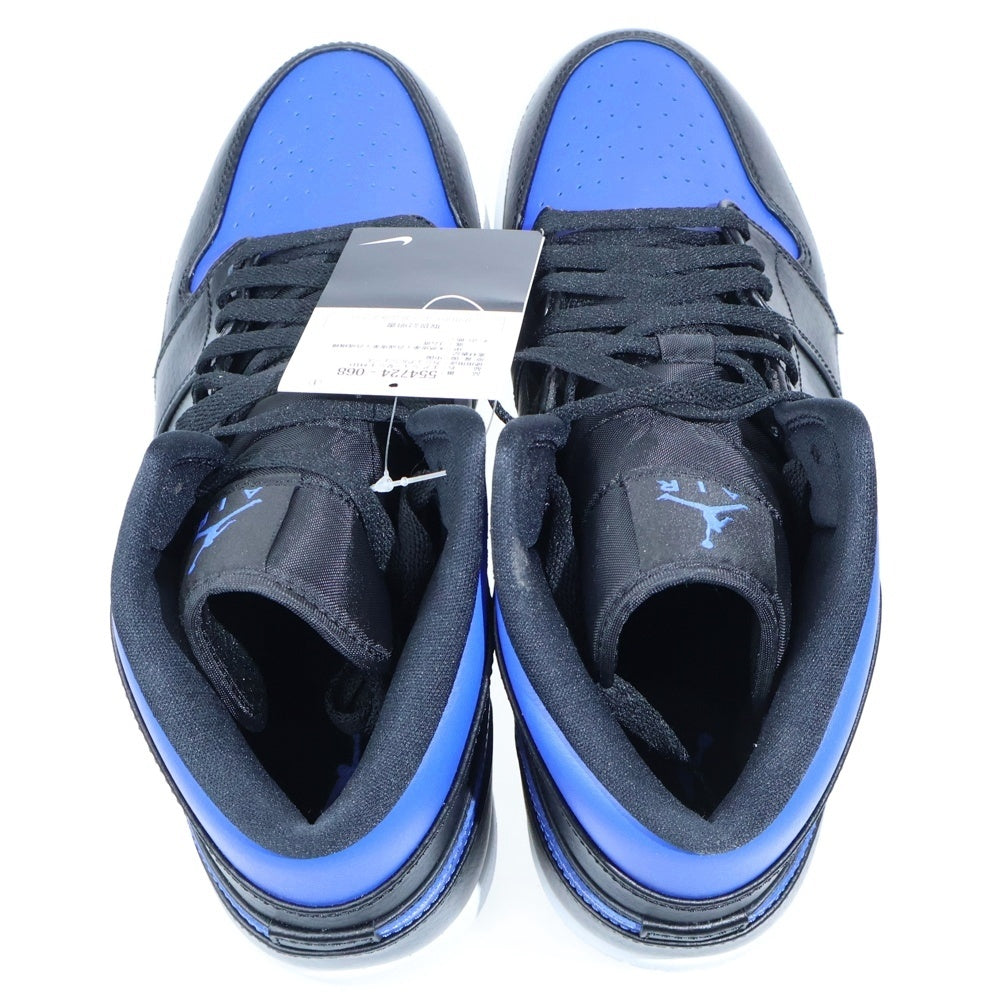 NIKE(ナイキ) AIR JORDAN 1 MID HYPER ROYAL エアジョーダン1 ハイパーロイヤル ミッドカットスニーカー ブラック/ブルー US10.5/28.5cm 554724-068