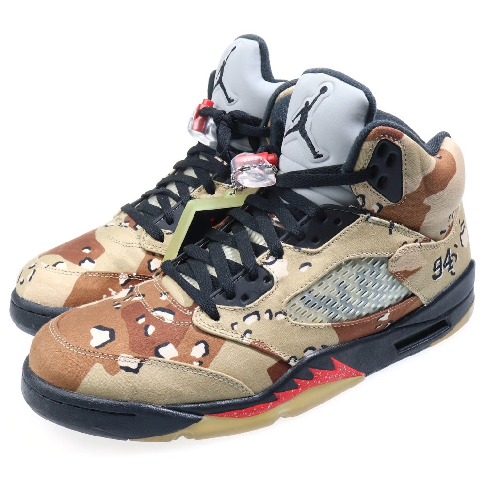 NIKE(ナイキ) 15AW×SUPREME AIR JORDAN 5 RETRO DESERT CAMO エアジョーダン5 デザートカモ ハイカットスニーカー ベージュ US11/29cm 824371‐201