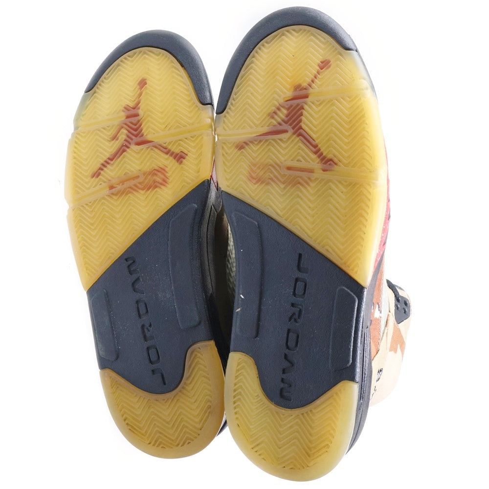 NIKE(ナイキ) 15AW×SUPREME AIR JORDAN 5 RETRO DESERT CAMO エアジョーダン5 デザートカモ ハイカットスニーカー ベージュ US11/29cm 824371‐201