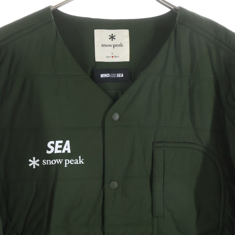 WIND AND SEA(ウィンダンシー) ×snow peak Flexible lnsulated Cardigan スノーピーク キルティングジャケット インナーダウン カーディガン カーキ WAS-SW20AU001