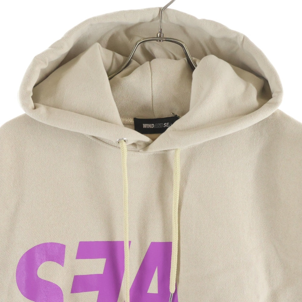WIND AND SEA(ウィンダンシー) 3周年記念 プリントロゴ スウェットプルオーバーパーカー ベージュ WDS-NKM-01