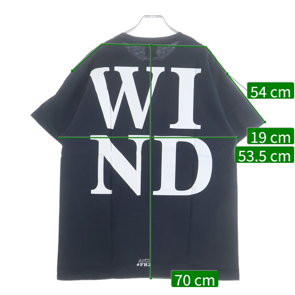 WIND AND SEA(ウィンダンシー) ×FR2 PATCH T-SHIRT エフアール 2 ロゴ パッチ クルーネックコットン半袖Tシャツ ブラック WDS-FR2-02