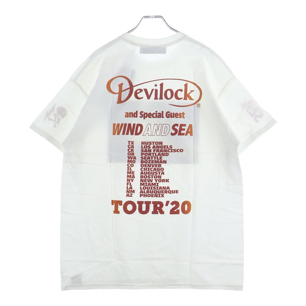 WIND AND SEA(ウィンダンシー) 20SS ×Devilock Tour T-SHIRT デビロック プリント半袖Tシャツ クルーネックカットソー ホワイト DVLK-WDS-03
