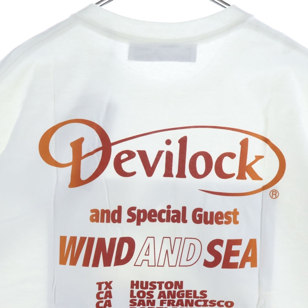 WIND AND SEA(ウィンダンシー) 20SS ×Devilock Tour T-SHIRT デビロック プリント半袖Tシャツ クルーネックカットソー ホワイト DVLK-WDS-03