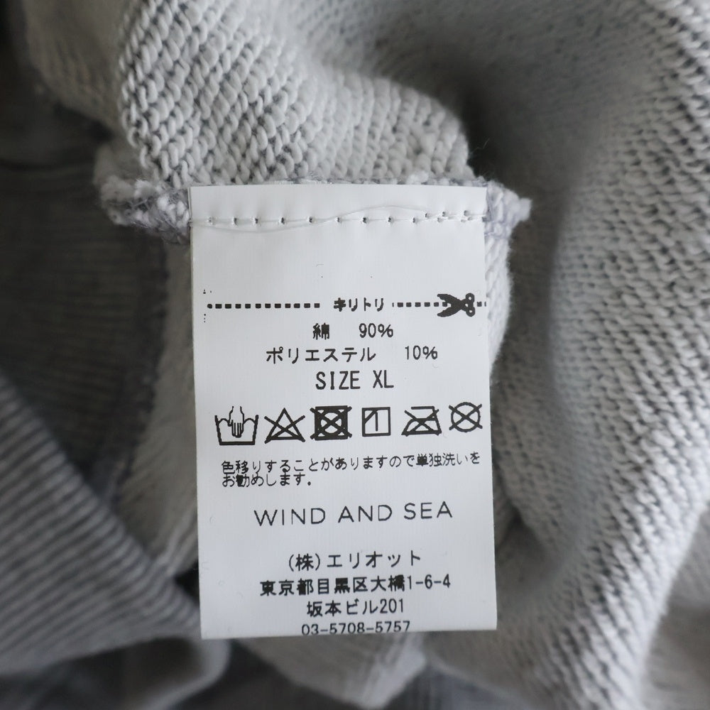 WIND AND SEA(ウィンダンシー) SEA (wavy) HOODIE ロゴ プリント スウェットプルオーバーパーカー グレー WDS-20A-TPS-05