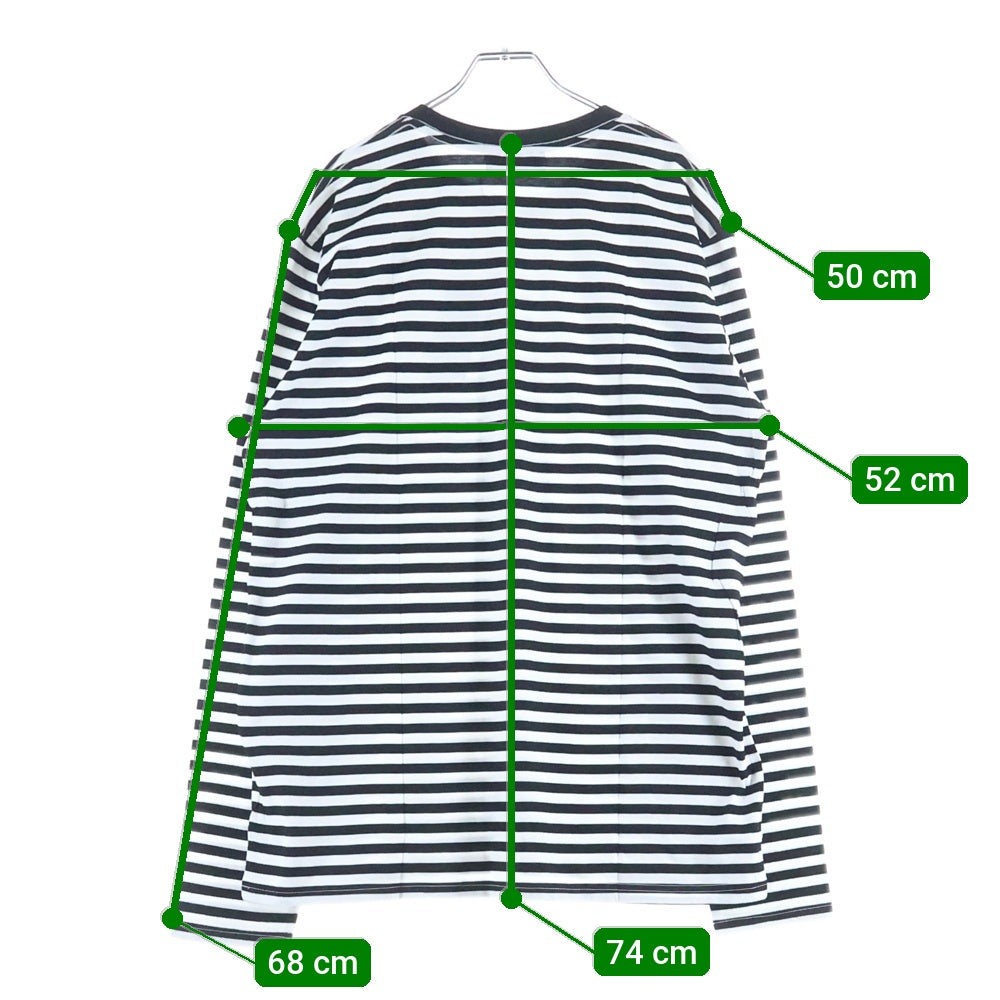 WIND AND SEA(ウィンダンシー) WDS(sail-boat)BORDERL/ST-SHIRT ボーダー コットンクルーネック長袖カットソー ロンT ブラック/ホワイト WDS-20A-CS-03