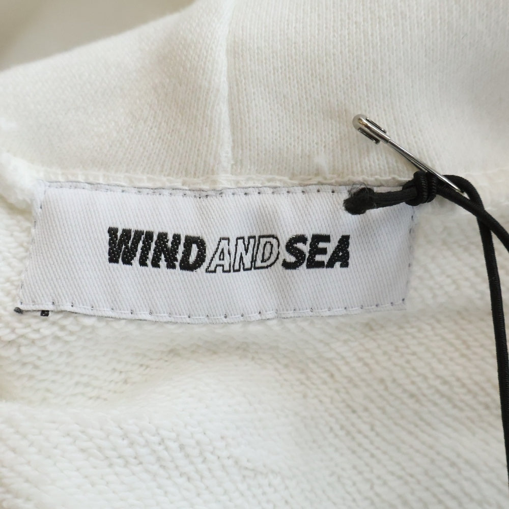 WIND AND SEA(ウィンダンシー) ロゴ プリント スウェットプルオーバーパーカー ホワイト WDS-SEA-03