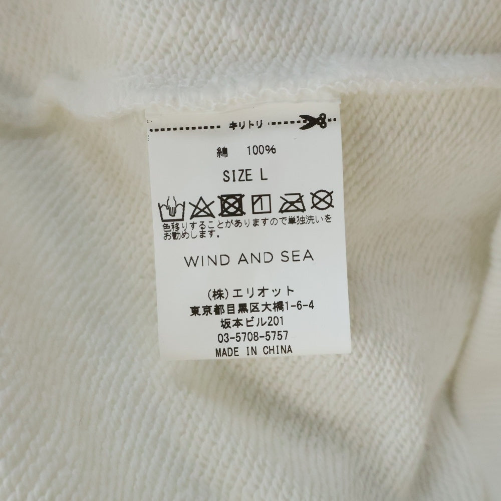 WIND AND SEA(ウィンダンシー) ロゴ プリント スウェットプルオーバーパーカー ホワイト WDS-SEA-03